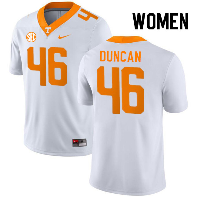 Women #46 Cody Duncan Tennessee Volunteers College Football Jerseys Stitched-White